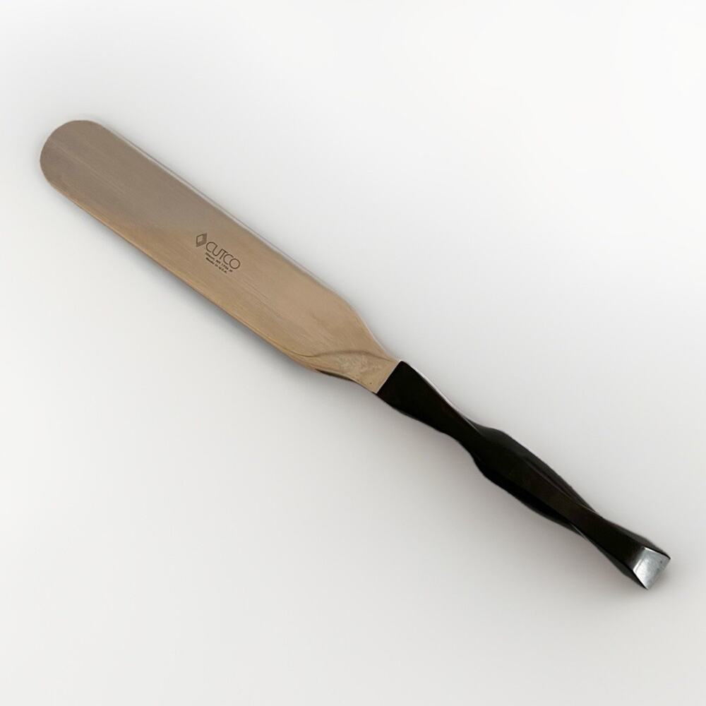 Cutco #1756 Professional Cake Spatula Iced Ergonomic Brown Wood Grain Handle USA